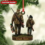 Blisscorners Personalized Duck Hunting Ornament for Dad and Son, Father & Son Camo Hunting Decoration, Duck Hunter Gift for Outdoor Lovers LM0411