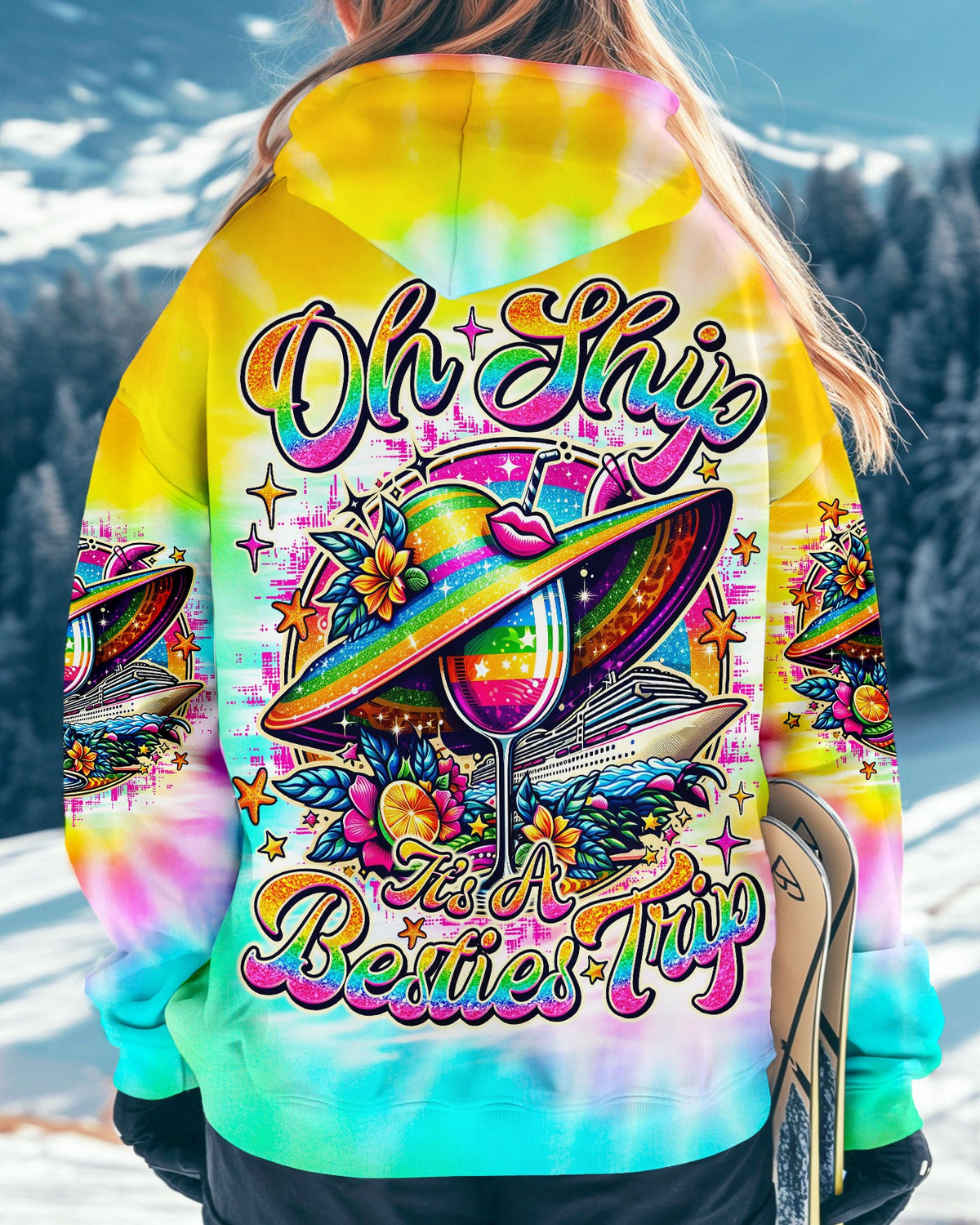 BLISSCORNERS OH SHIP IT'S A BESTIES TRIP CRUISE TIE DYE ALL OVER PRINT