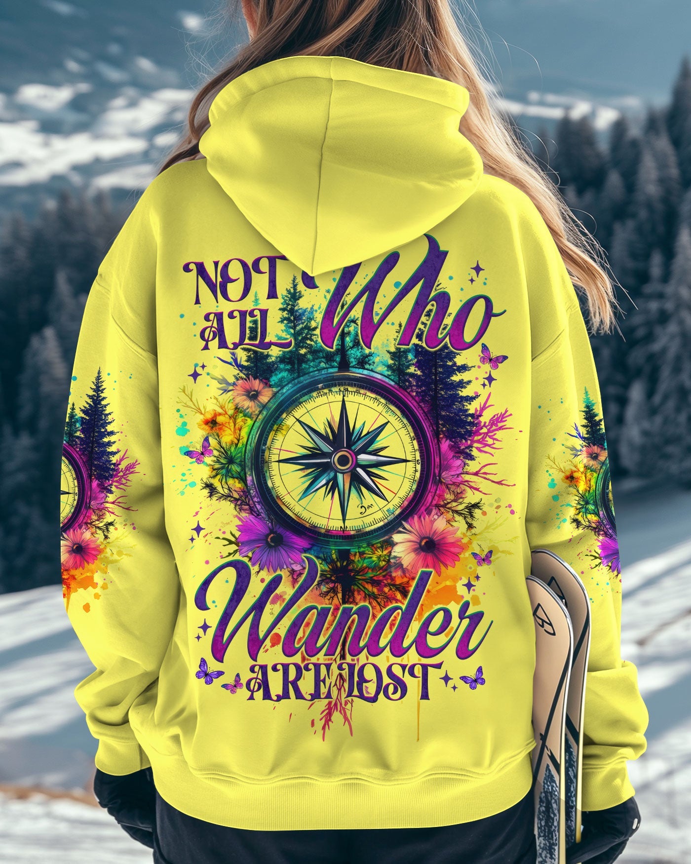 BLISSCORNERS NOT ALL WHO WANDER ARE LOST COMPASS ALL OVER PRINT
