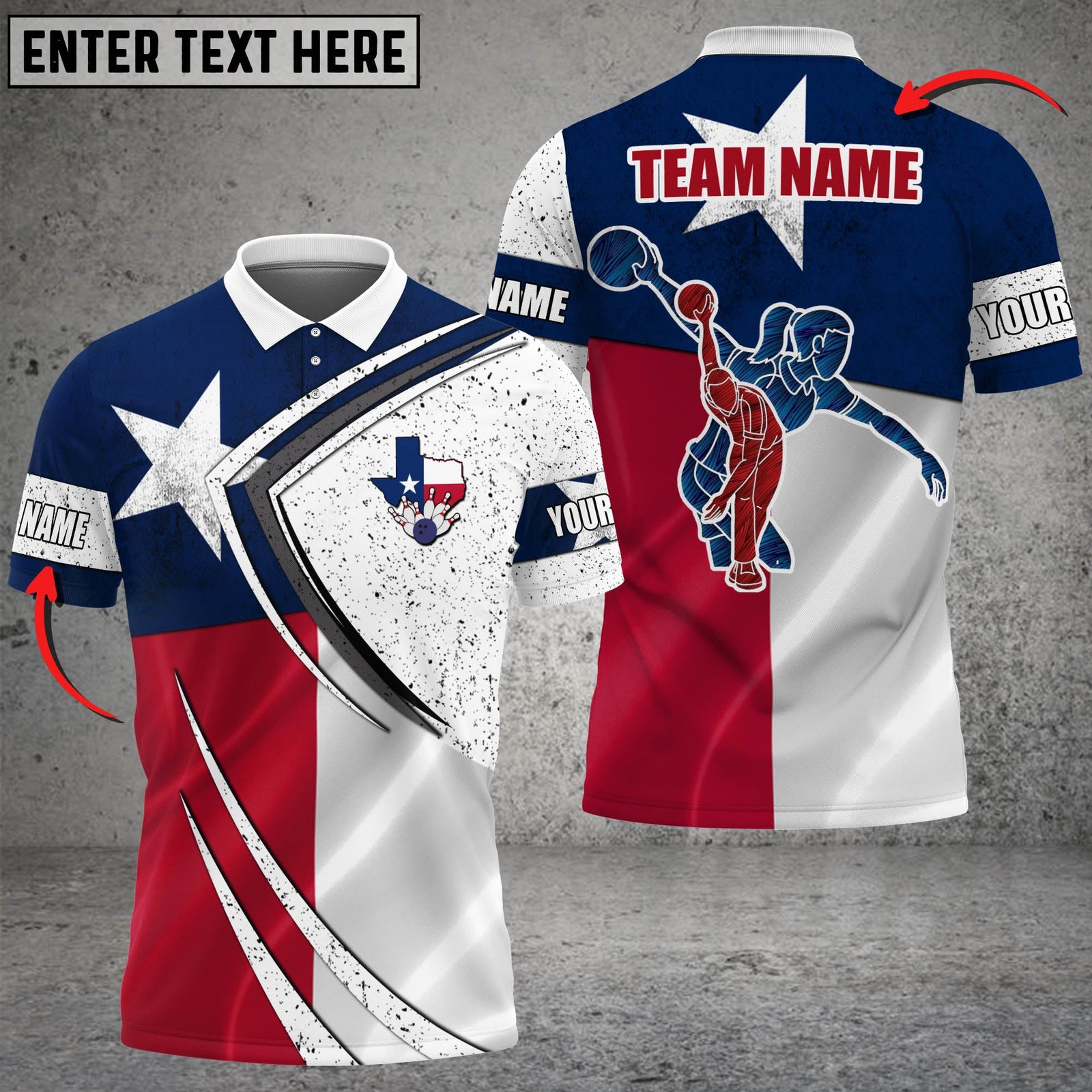 Blisscorners Bowling And Pins Texas Style Customized Name And Team Name 3D Shirt