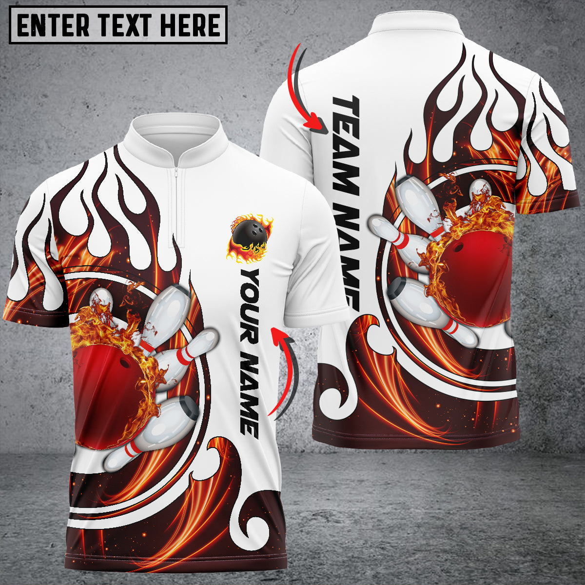Blisscorners Fire Blaster Bowling And Pins Multicolor Option Customized Name 3D Shirt