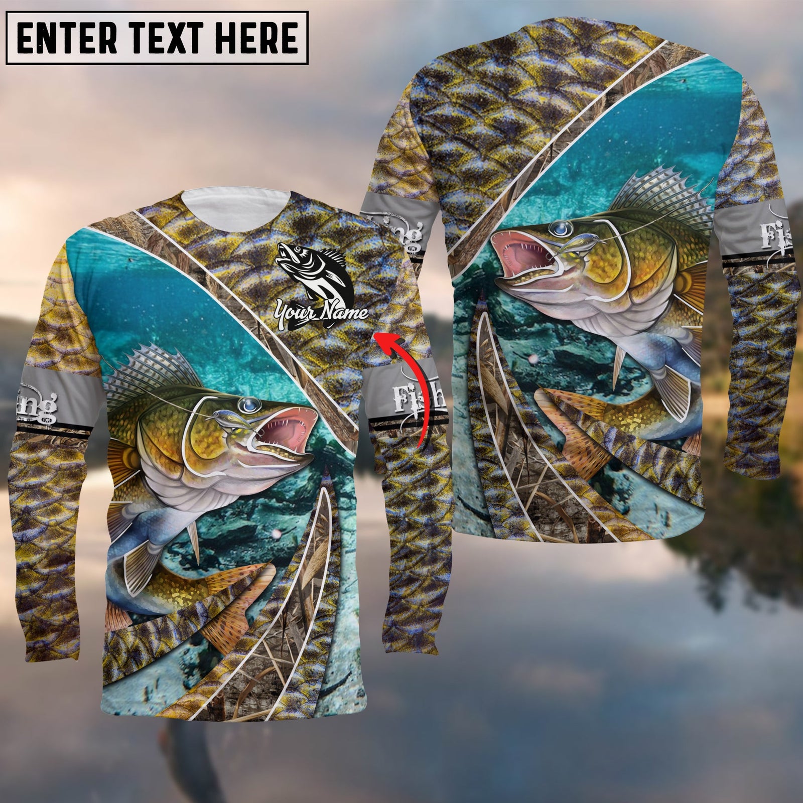 Blisscorners Walleye Skin And Camo Fishing Cool Customize Name 3D Shirts