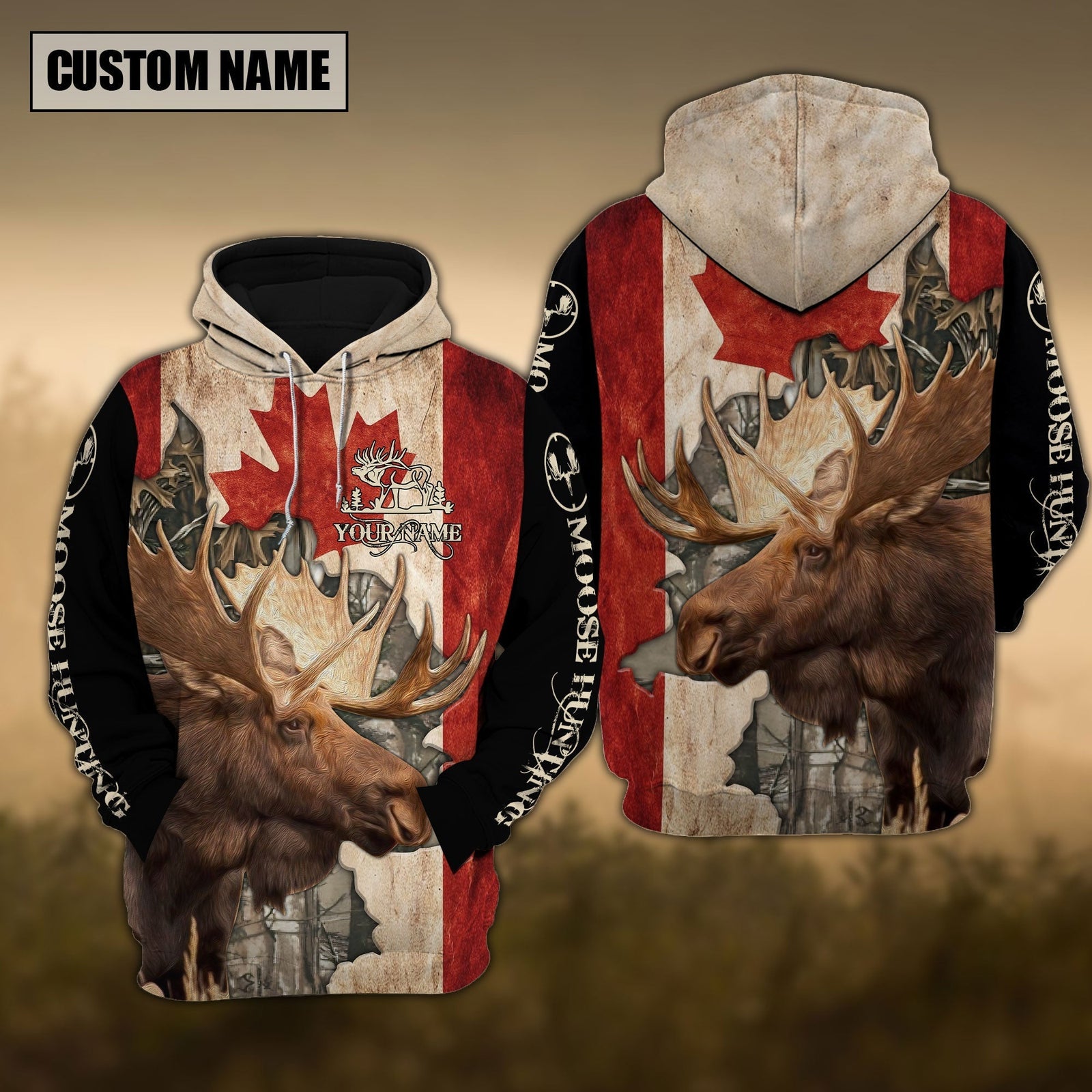 Blisscorners Moose Hunting Canada Custom Name 3D Shirts