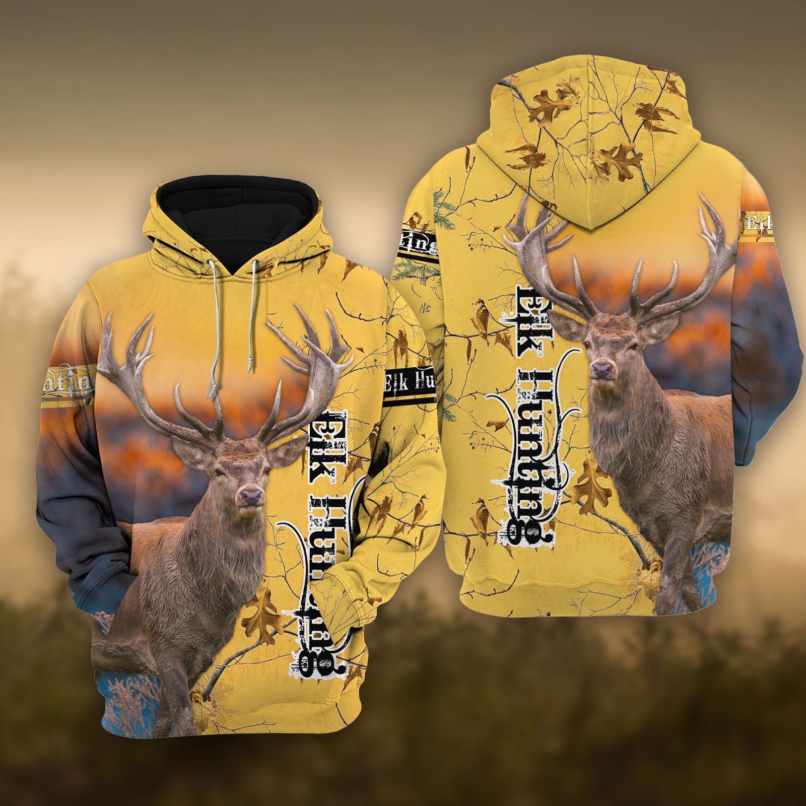 Blisscorners Elk Hunting Yellow 3D Shirts