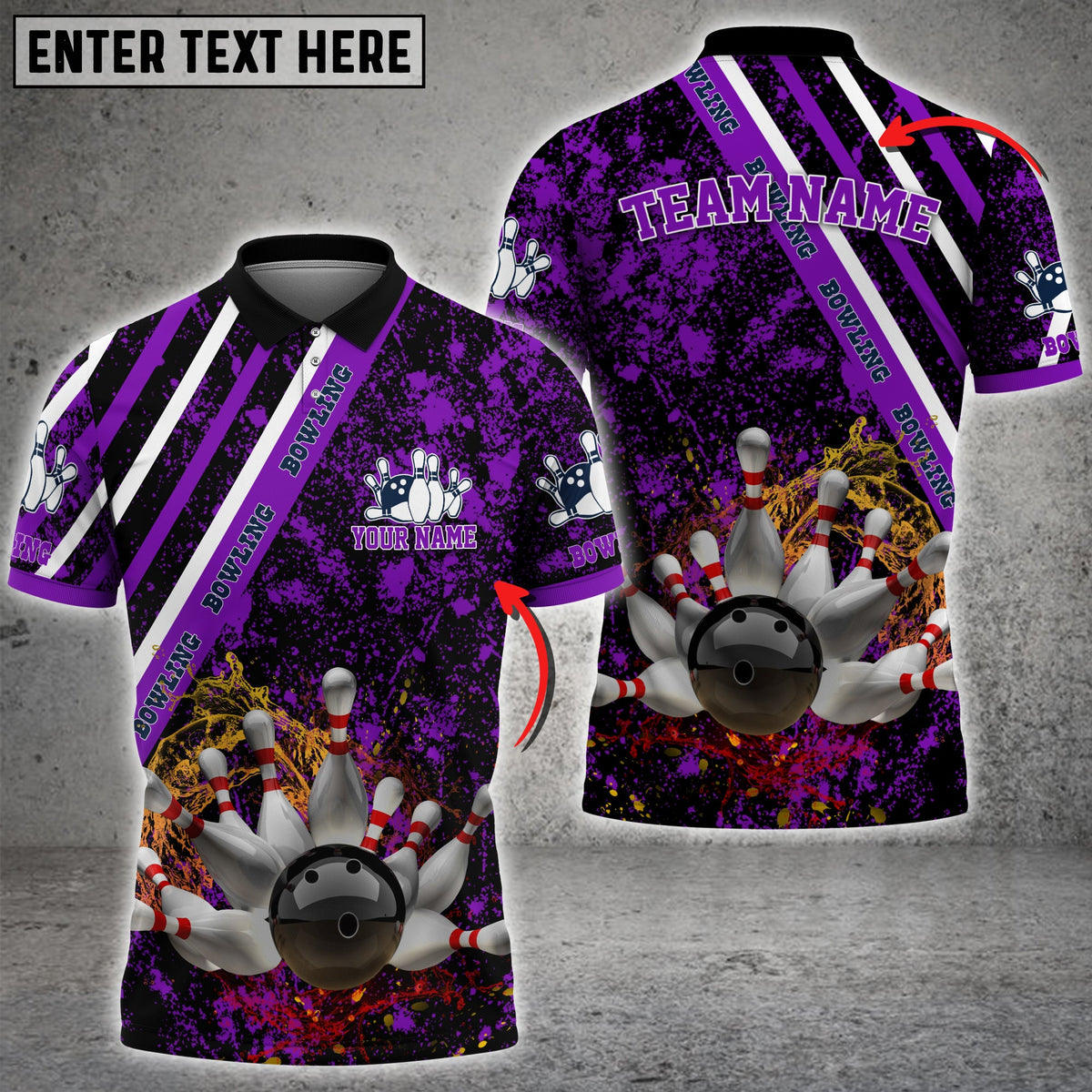 Blisscorners Water Splash Bowling And Pins Multicolor Option Customized Name 3D Shirt