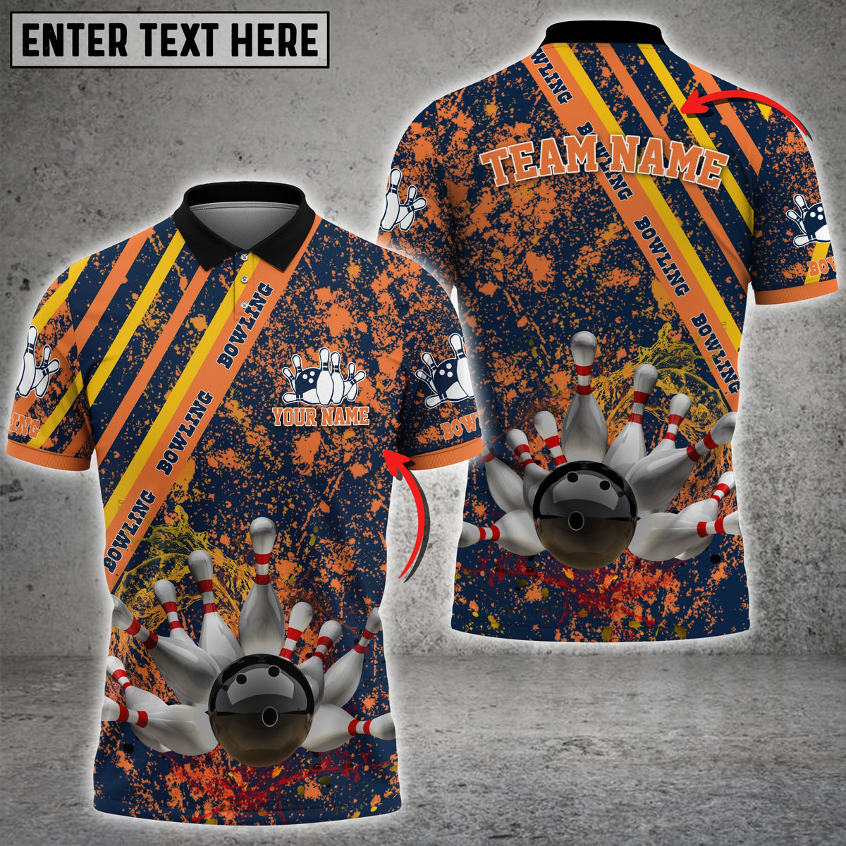 Blisscorners Water Splash Bowling And Pins Multicolor Option Customized Name 3D Shirt