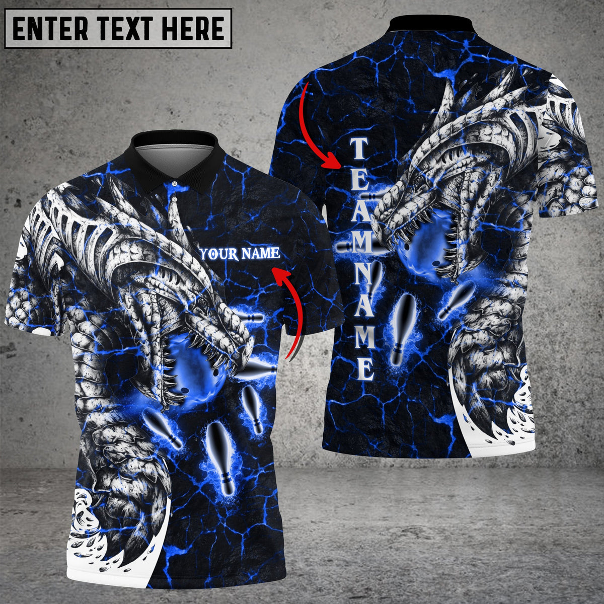 Blisscorners Magma Dragon Bowling And Pins Multicolor Option Customized Name 3D Shirt