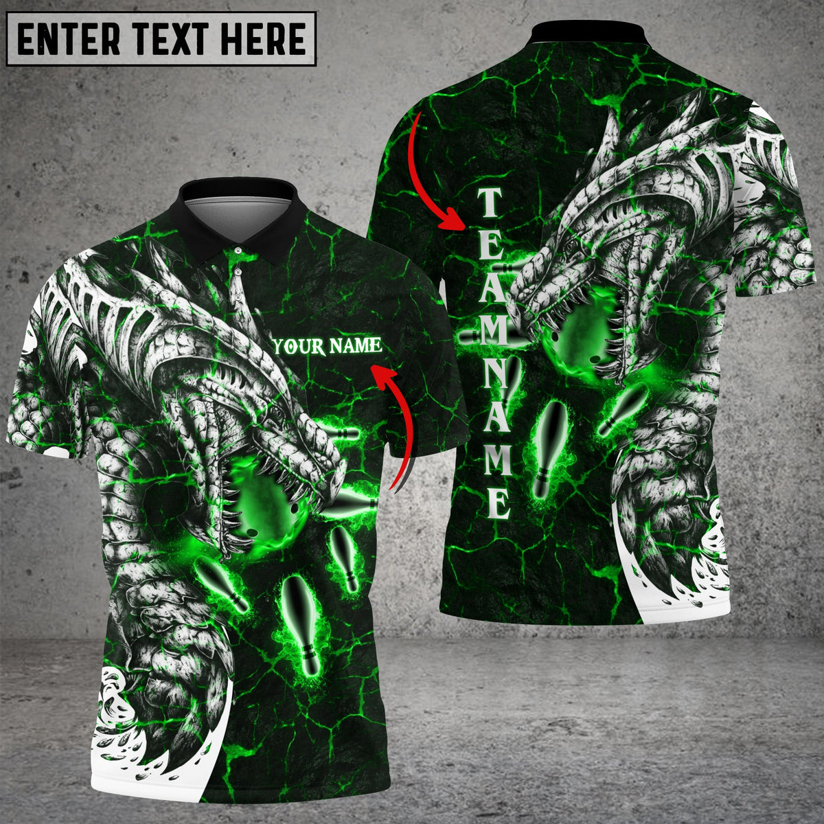 Blisscorners Magma Dragon Bowling And Pins Multicolor Option Customized Name 3D Shirt