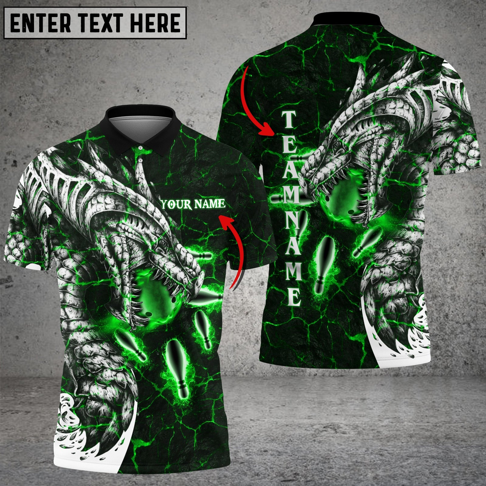 Blisscorners Magma Dragon Bowling And Pins Multicolor Option Customized Name 3D Shirt