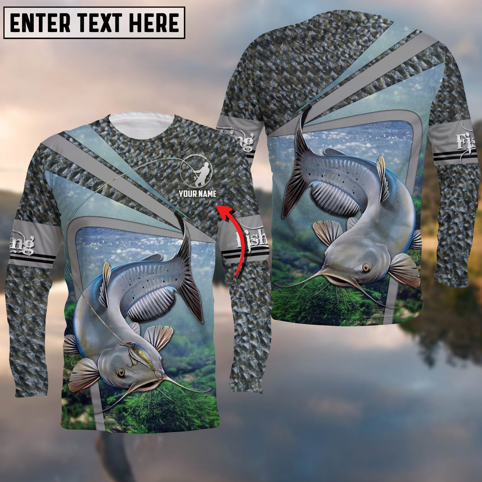 Blisscorners Catfish Fishing Cool Customize Name 3D Shirts