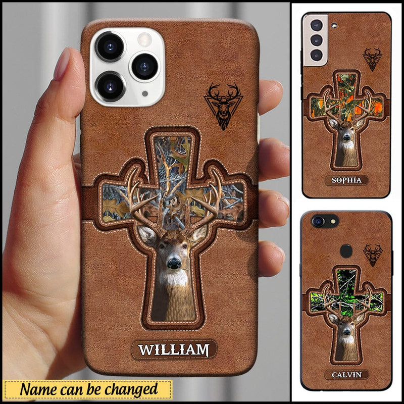 Blisscorners Deer Hunting Cross Personalized Name Multicolor Phone Case