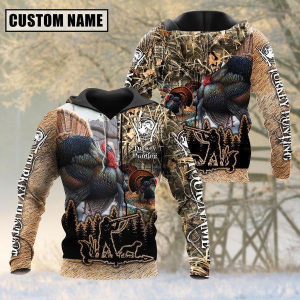 Blisscorners Custom Name Turkey Hunting Camo Style Shirt 3D Shirt