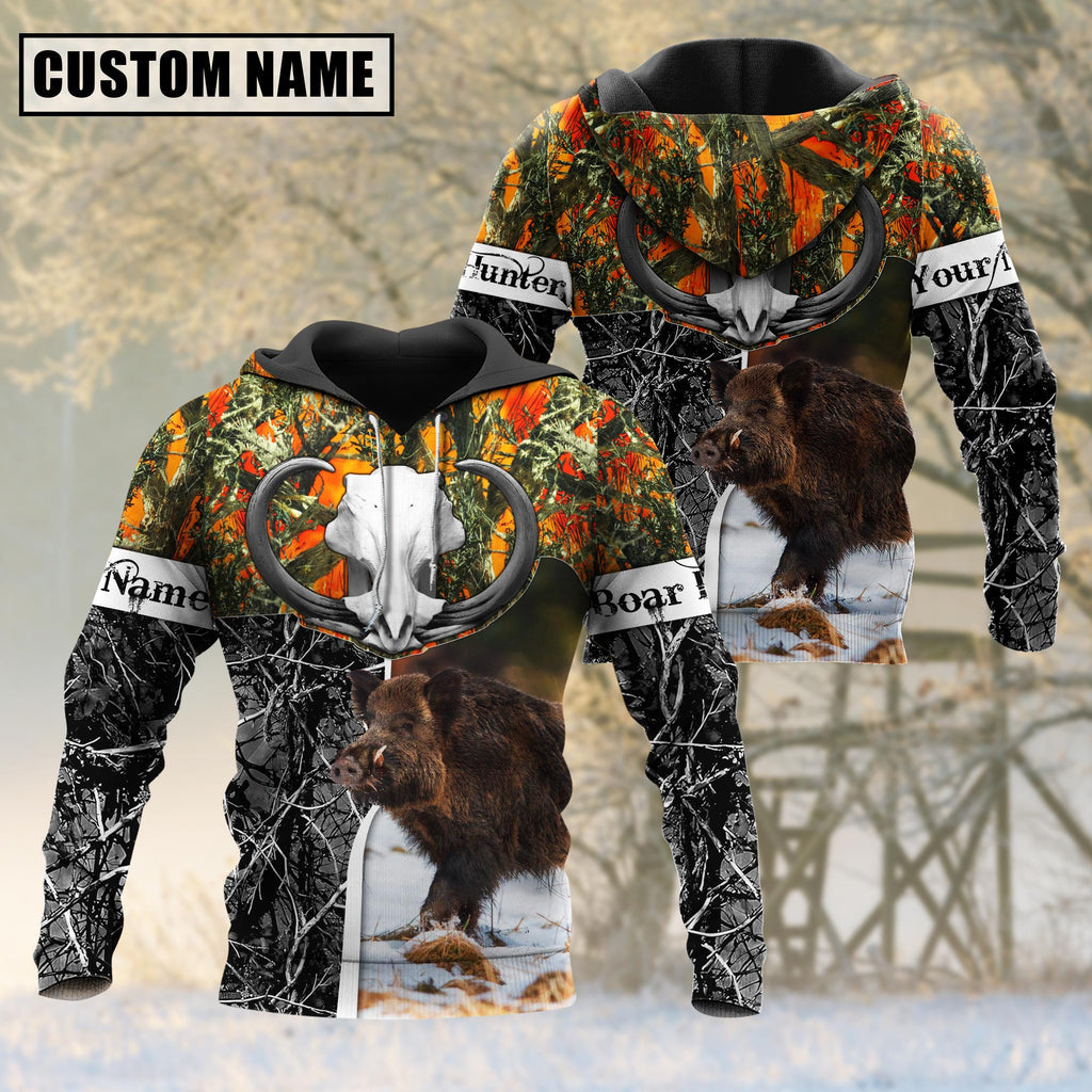 Blisscorners Beautiful Boar Hunting Camo Personalized 3D Hoodie For Hunting Lover