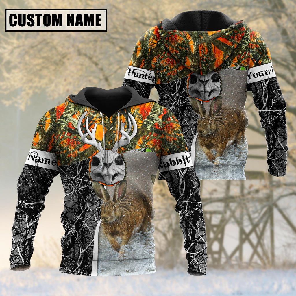 Blisscorners Beautiful Rabbit Hunting Camo Personalized 3D Hoodie For Hunting Lover