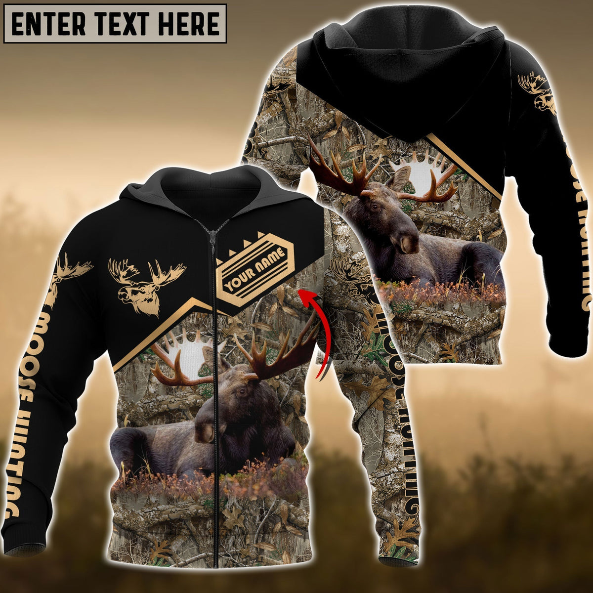 Blisscorners Personalized Name Moose Hunting 3 All Over Printed Unisex Shirt