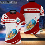 Blisscorners White And Red Bowling Flame Pattern Classic Customized Name 3D Shirt