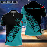 Blisscorners Cyan Bowling Strike Personalized All Over Printed Shirt