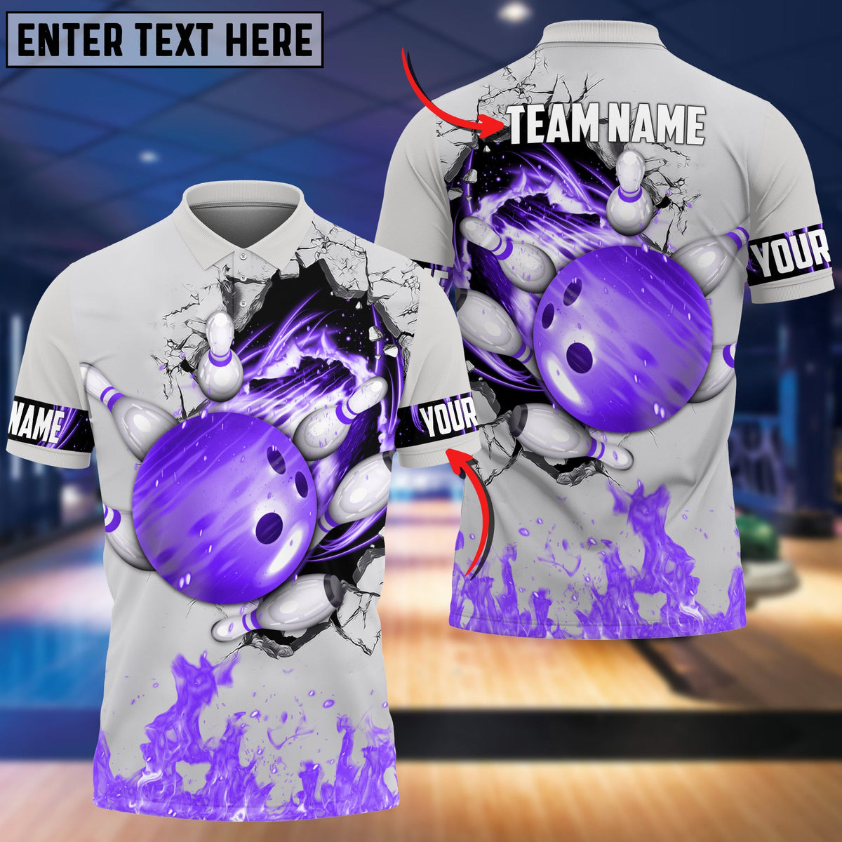 Blisscorners Bowling And Pins Break Multicolor Customized Name 3D Shirt