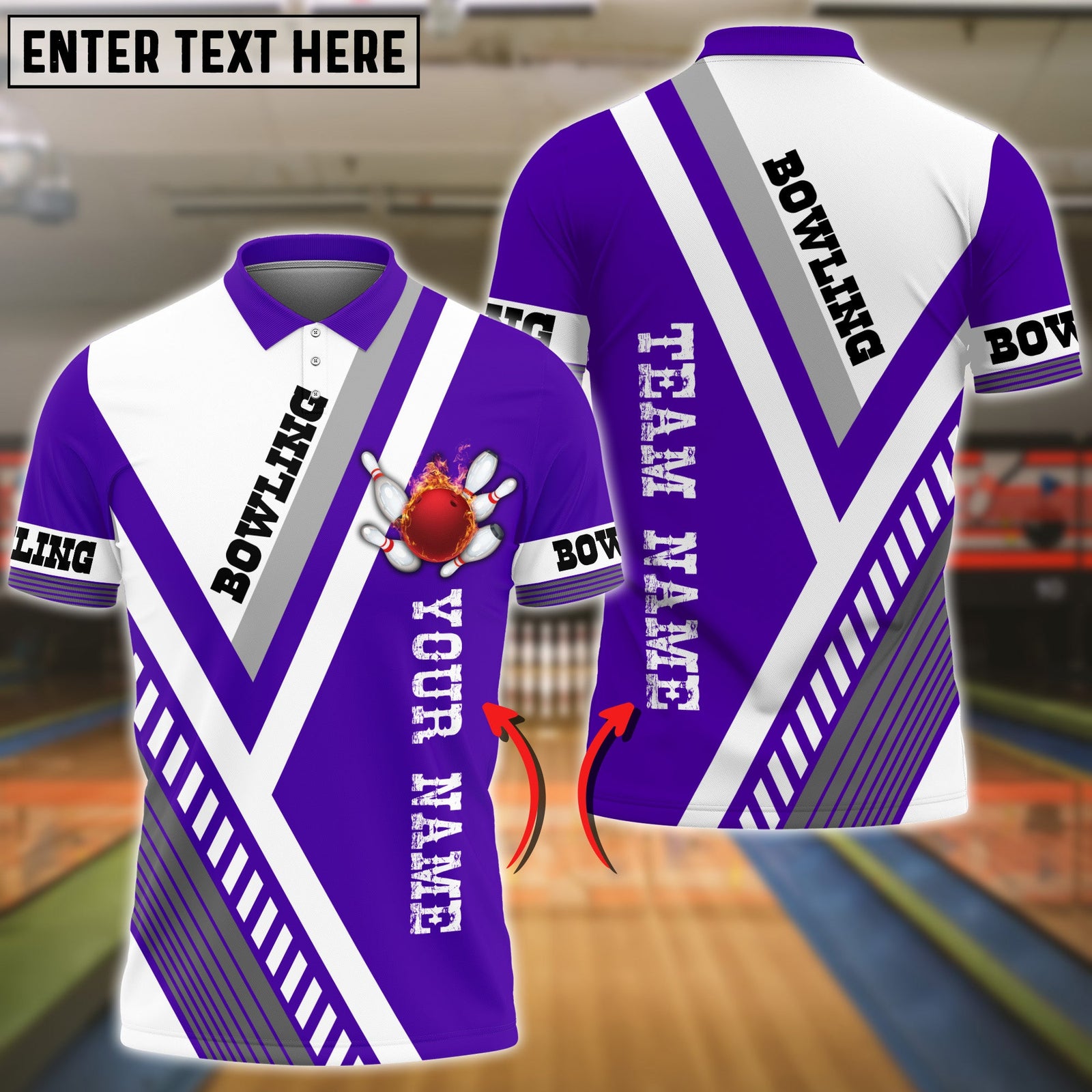Blisscorners Bowling And Pins Line Textures Multicolor Customized Name 3D Shirt