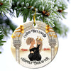 Christmas Happily Ever After - Gift For Couples - Personalized Custom Circle Ceramic Ornament