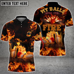 Blisscorners Flame Bowling My Balls Are On Fire Personalized All Over Printed Shirt