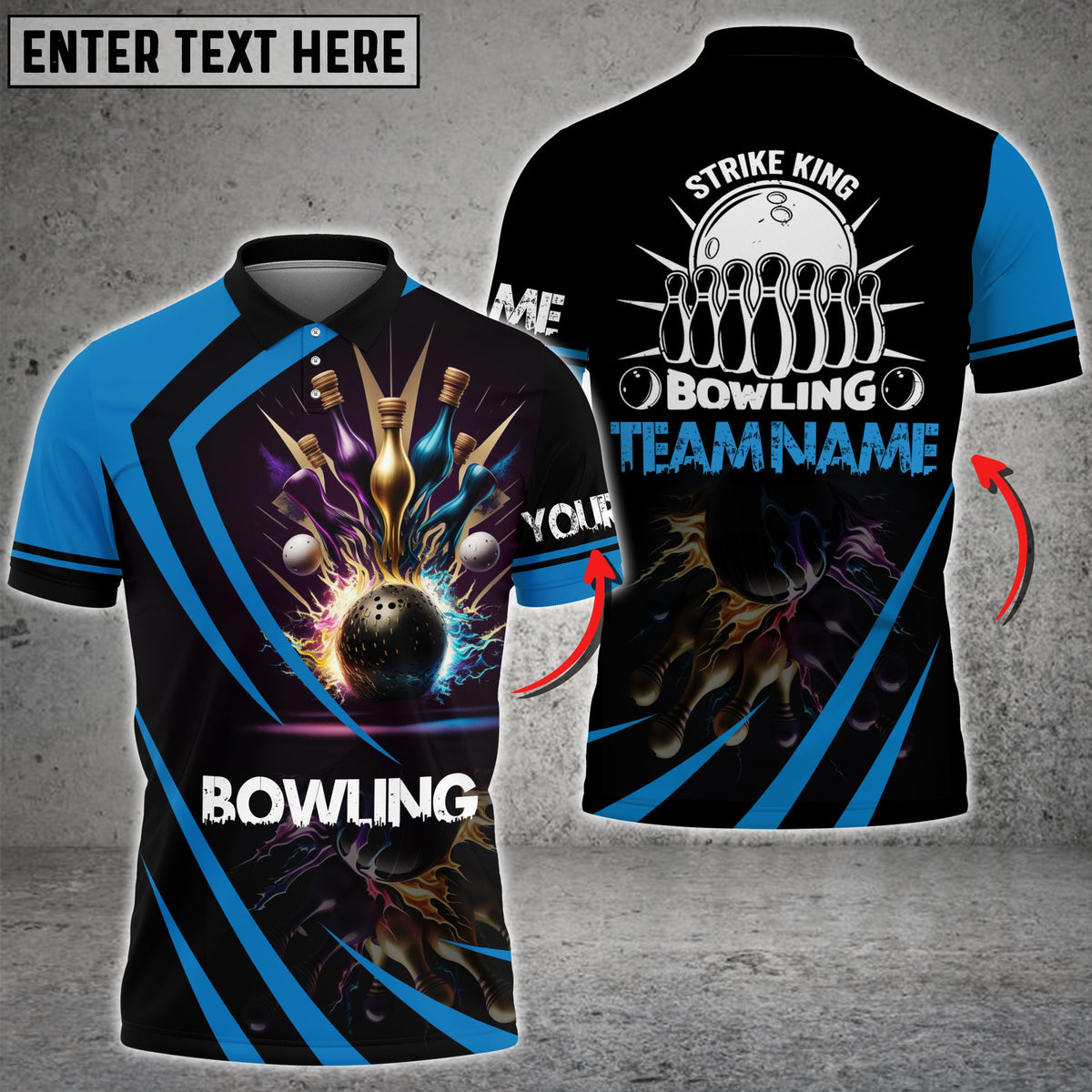 Blisscorners Strike King Bowling Multicolor Option Customized Name 3D Shirt