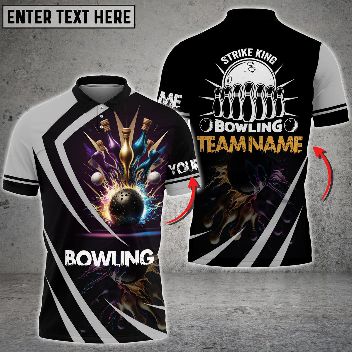 Blisscorners Strike King Bowling Multicolor Option Customized Name 3D Shirt