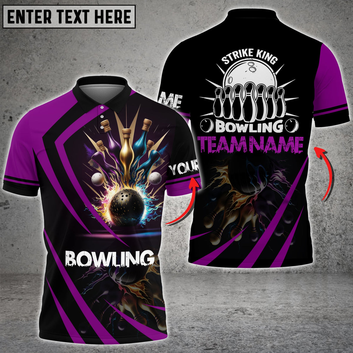Blisscorners Strike King Bowling Multicolor Option Customized Name 3D Shirt