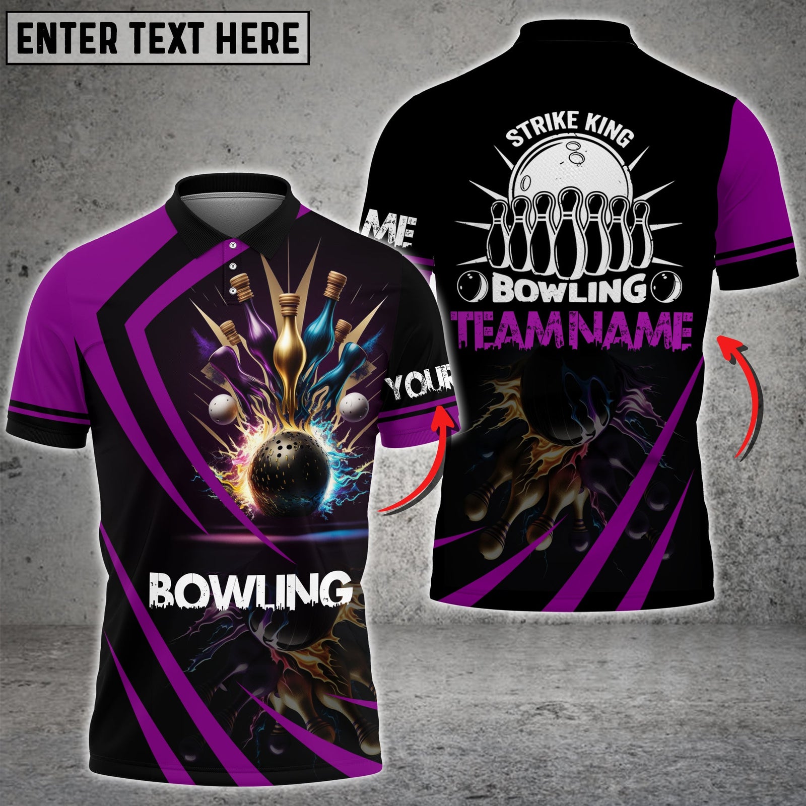 Blisscorners Strike King Bowling Multicolor Option Customized Name 3D Shirt