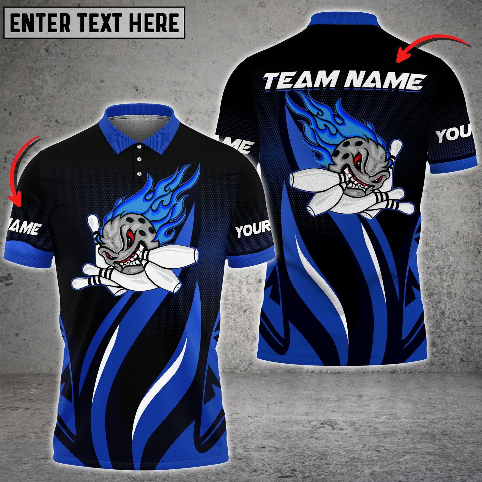 Blisscorners Funny Bowling Ball Flame Premium Multicolor Option Personalized Name 3D Shirt