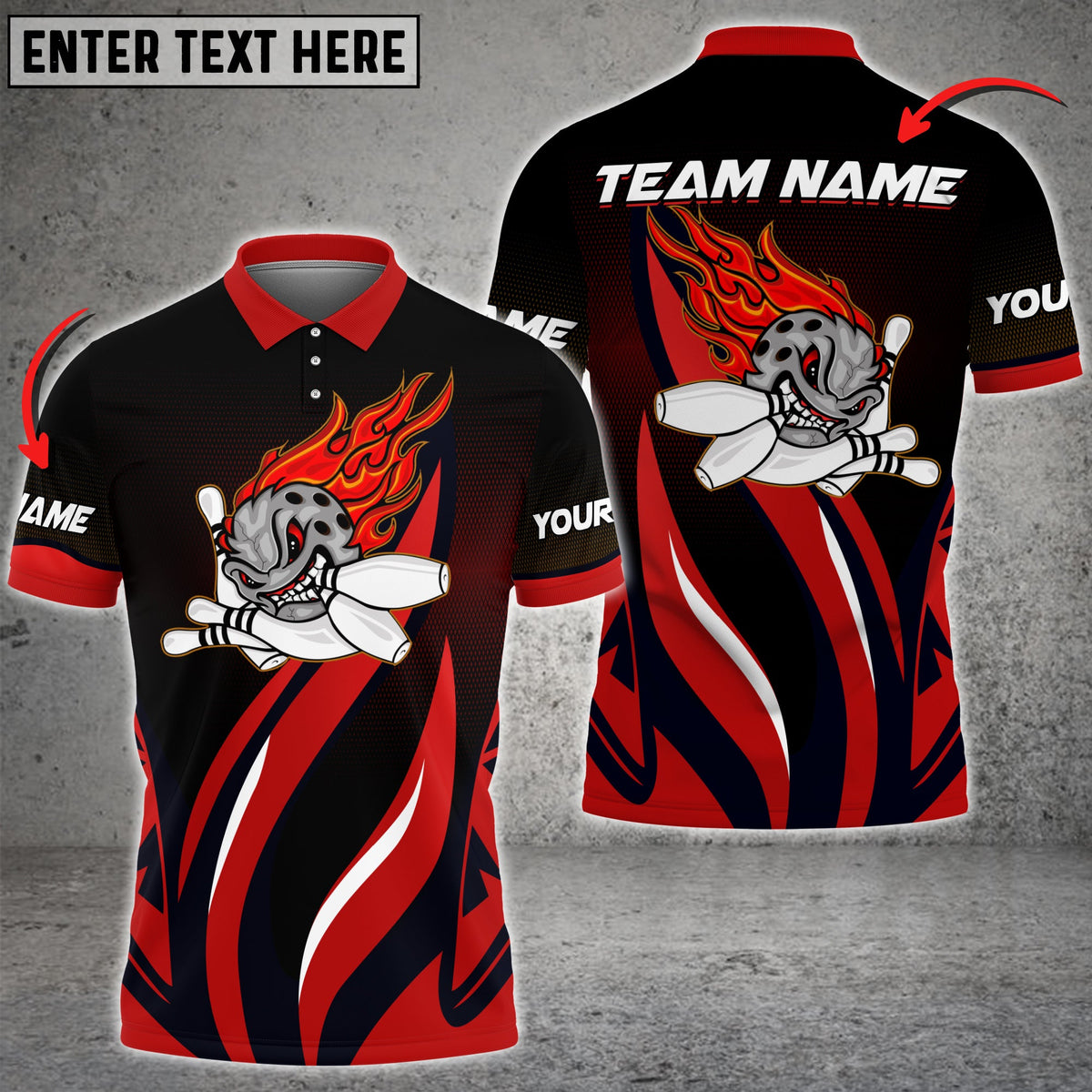 Blisscorners Funny Bowling Ball Flame Premium Multicolor Option Personalized Name 3D Shirt