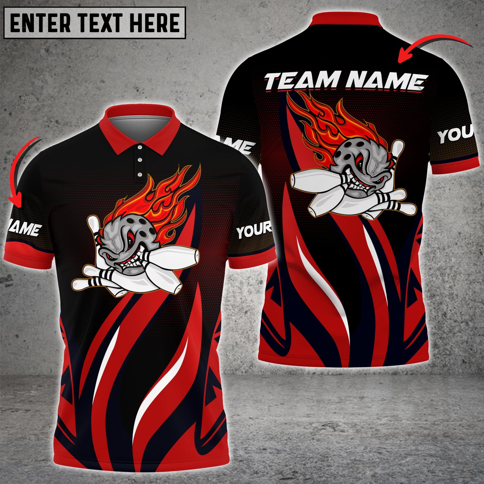 Blisscorners Funny Bowling Ball Flame Premium Multicolor Option Personalized Name 3D Shirt