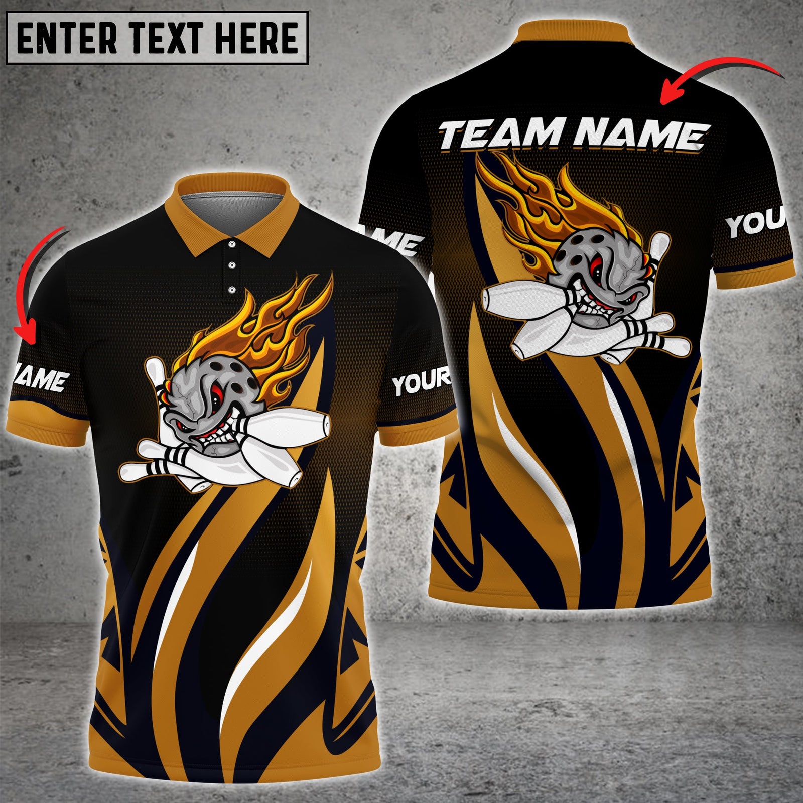 Blisscorners Funny Bowling Ball Flame Premium Multicolor Option Personalized Name 3D Shirt