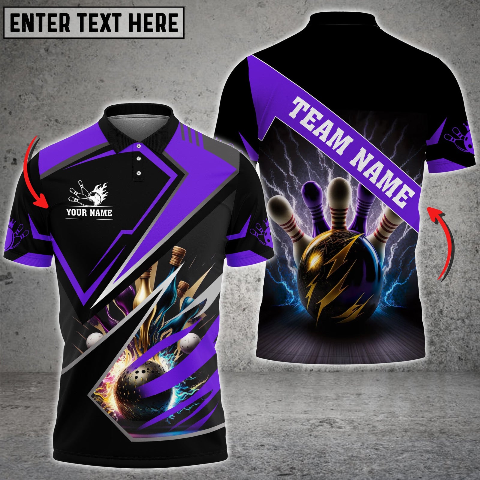 Blisscorners Bowling And Pins Premium Multicolor Option Customized Name 3D Shirt