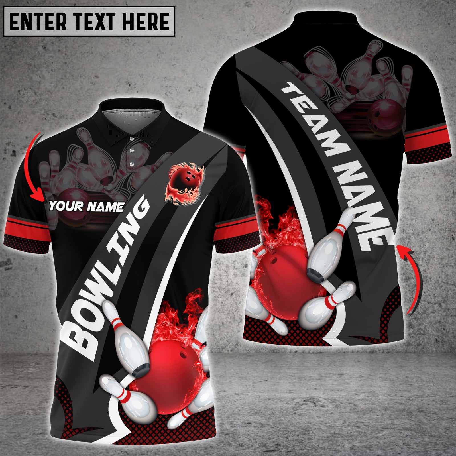 Blisscorners Bowling And Pins Plame Premium Multicolor Option Personalized Name 3D Shirt