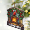 Christmas Stocking On Fireplace Family - Personalized Custom Shaped Acrylic Ornament