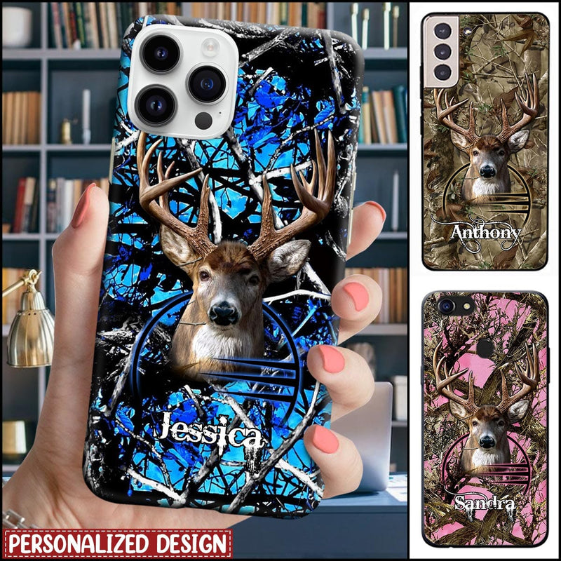 Blisscorners Deer Hunting Camo Pattern Personalized Name Multicolor Phone Case (6 colors) LM0912