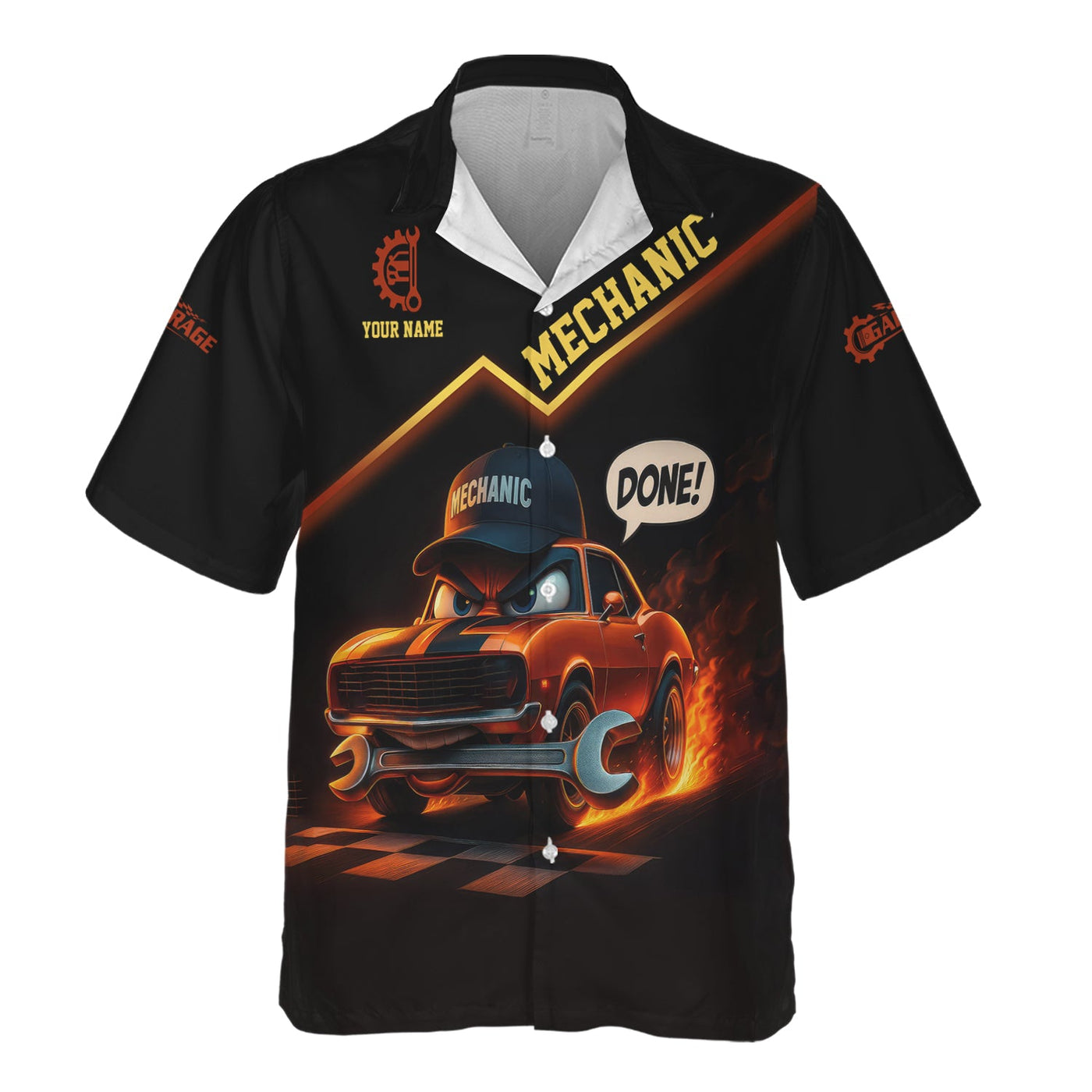 Blisscorners Personalized T-Shirt I'm A Mechanic I Don't Stop When I'm Tired I Stop When I'm Done Funny Car Design Shirt for Mechanics