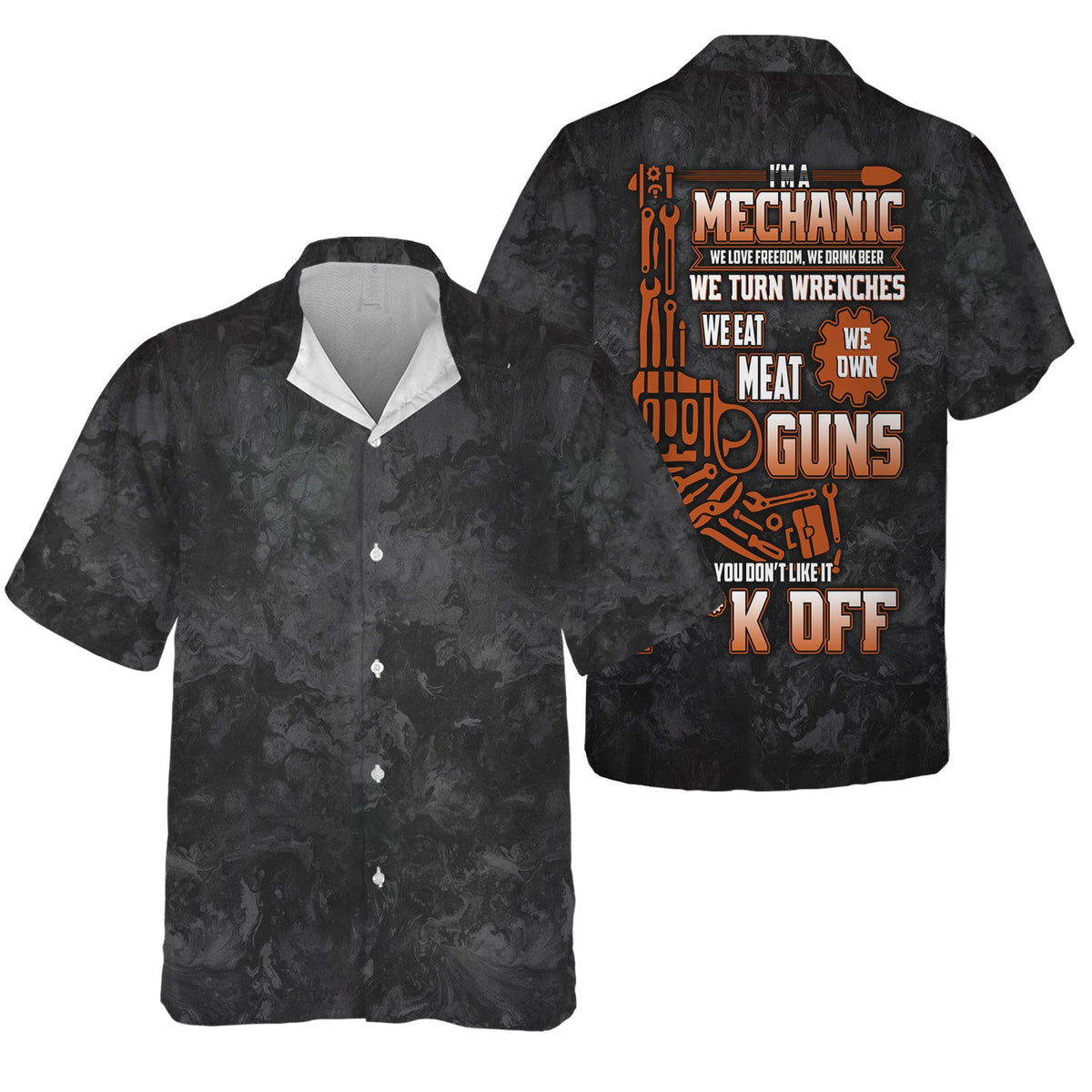 Blisscorners Funny Mechanic T Shirt We Love Freedom We Drink Beer We Turn Wrenches Auto Repair Garage Workwear Tee Patriotic Gift For Men Dad Husband