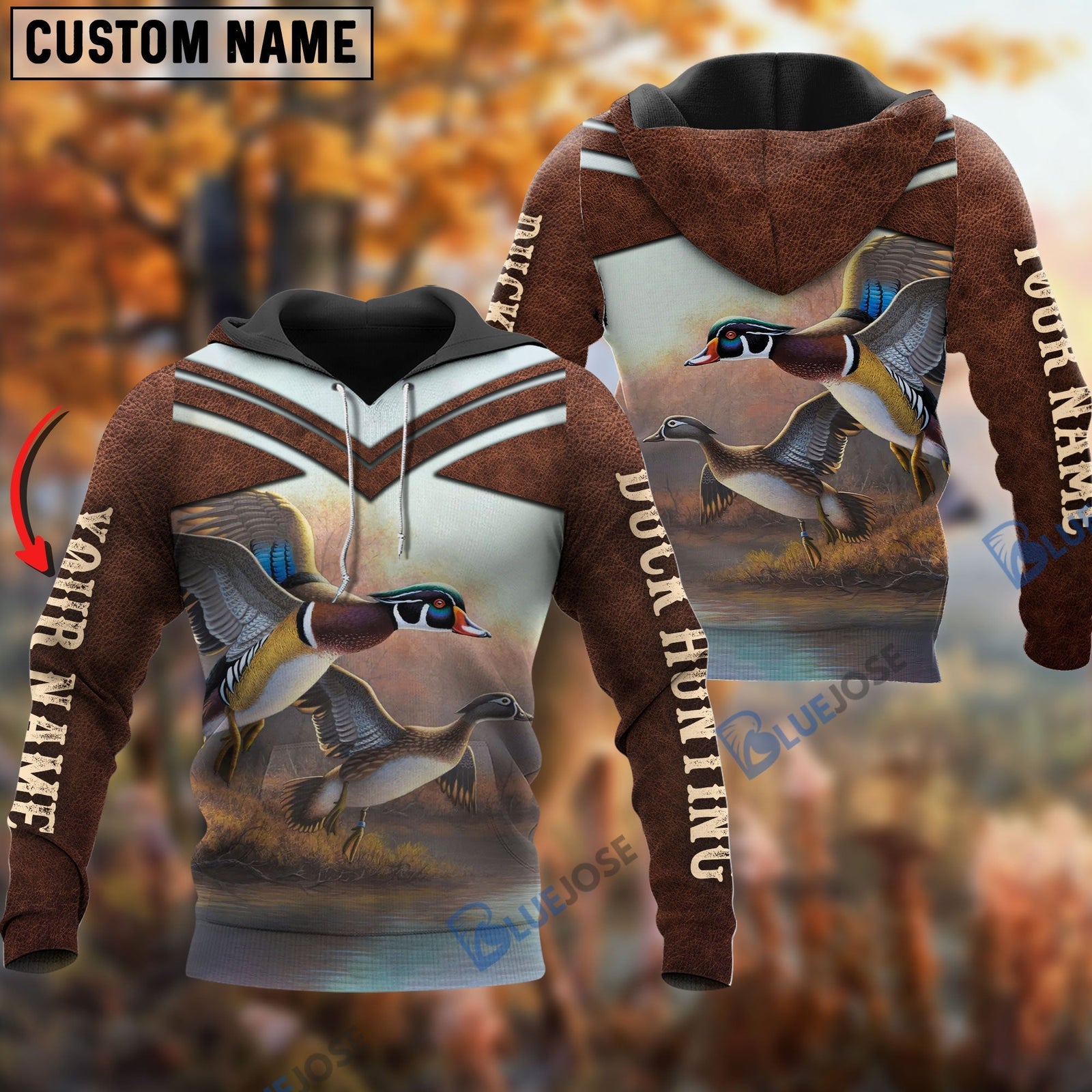 Blisscorners Customized Name Duck Hunting Pattern 3D Shirts