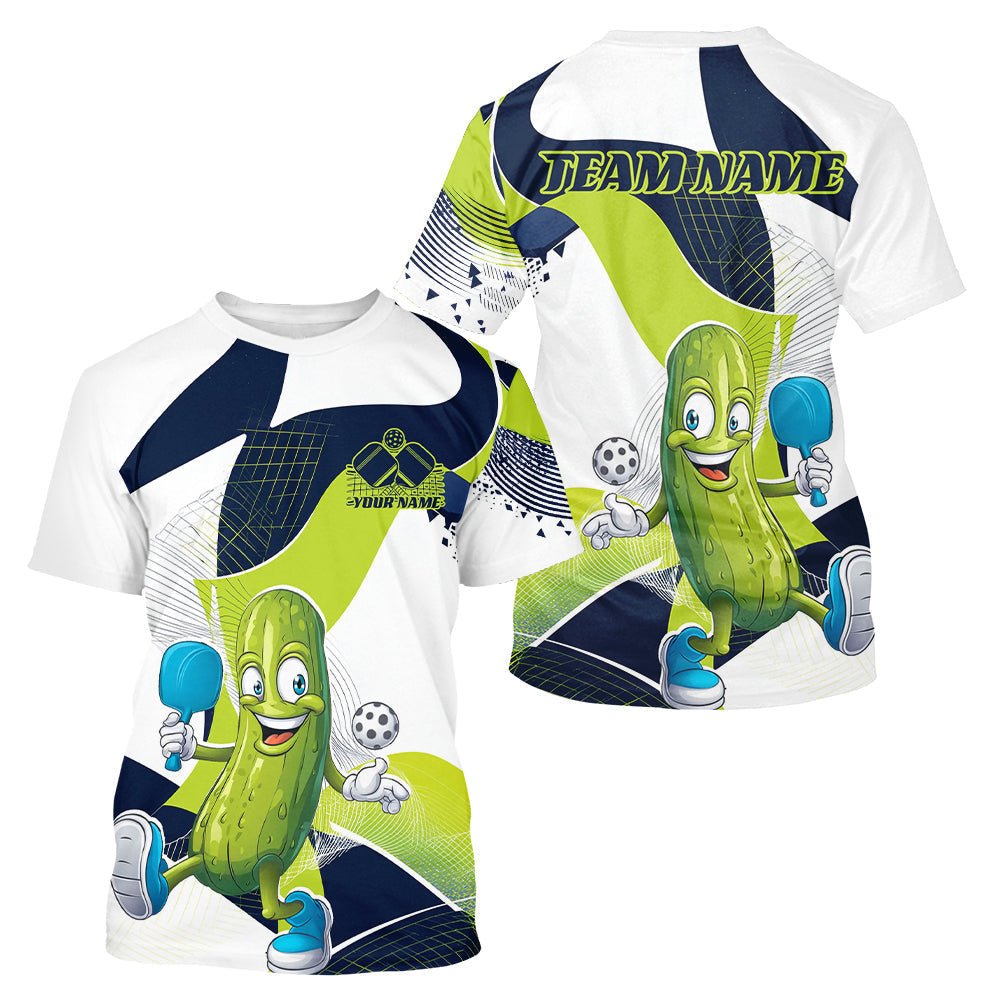 Blisscorners Custom Funny Pickleball Polo Shirts For Men, Cool Pickles Playing Pickleball Humorous Shirt 1 LM1307