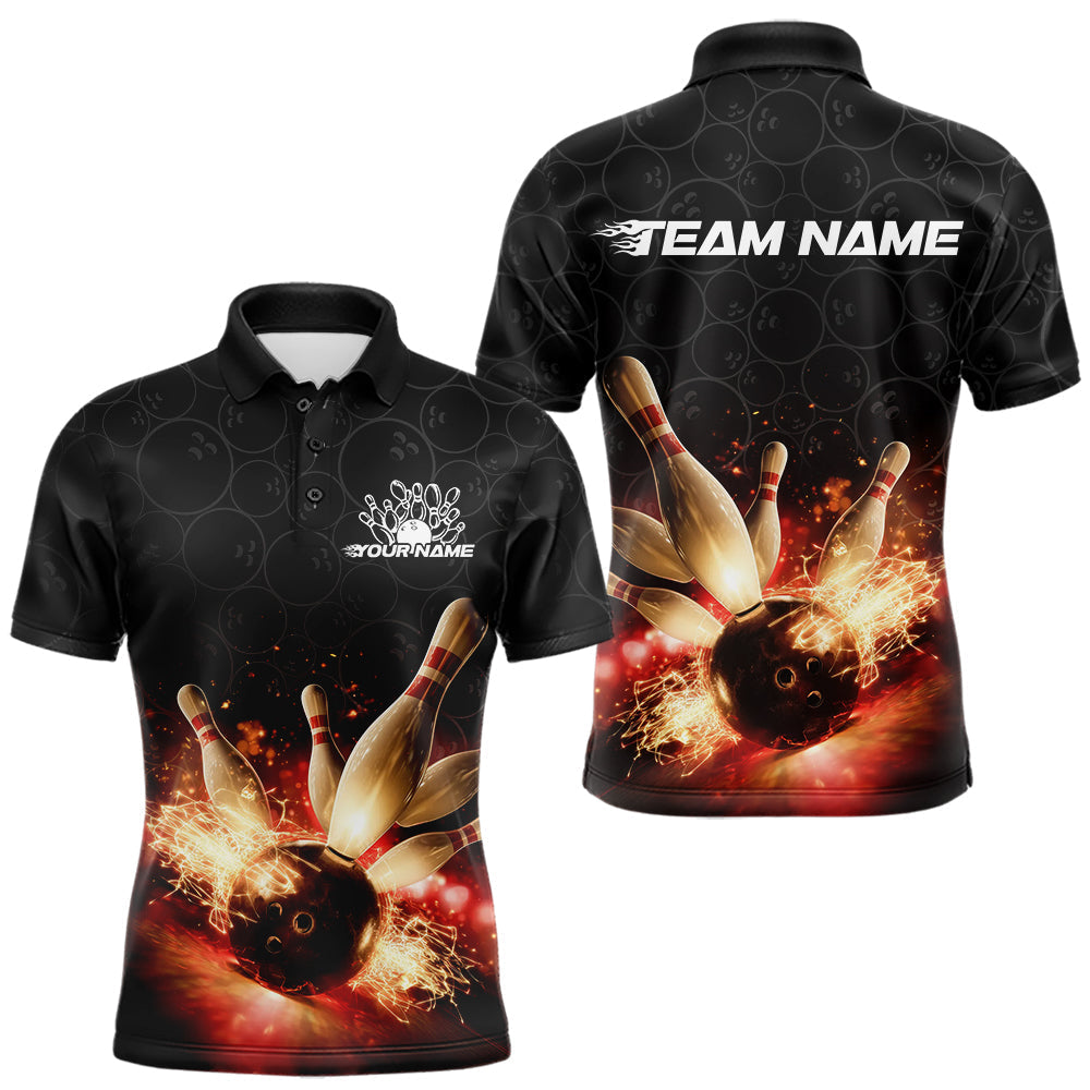 Blisscorners Custom Dreamy Bowling Polo Shirts For Men, Bokeh Bowling Team Shirt MT1007