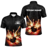 Blisscorners Custom Dreamy Bowling Polo Shirts For Men, Bokeh Bowling Team Shirt MT1007