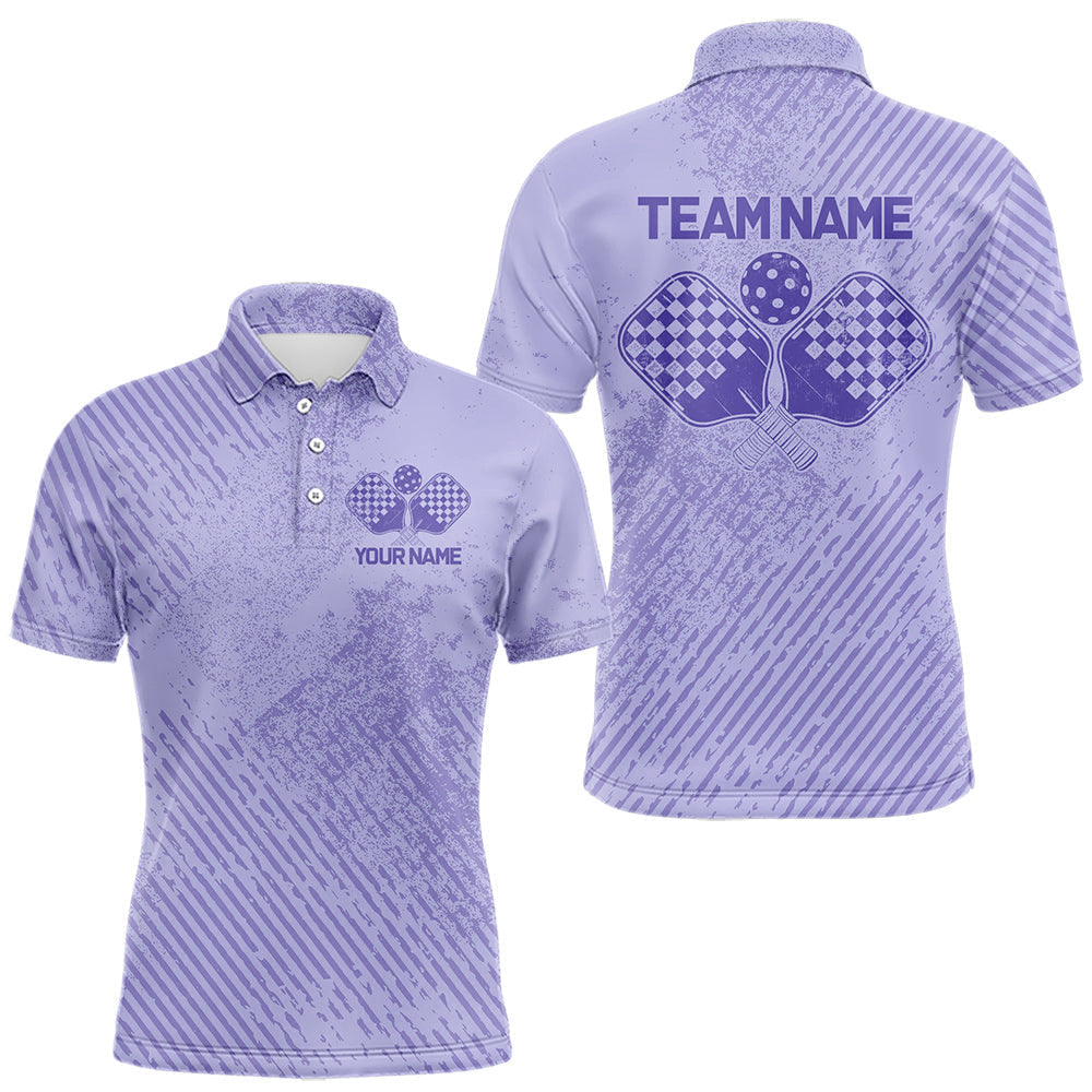 Blisscorners Custom Vintage Purple Pickleball Team Polo Shirts For Men, Pickleball Jerseys LM2206