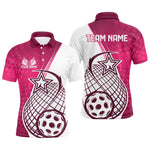 Blisscorners Custom Pink Pickleball Polo Shirts For Men, Pickleball Tournament Team Shirt LM1307