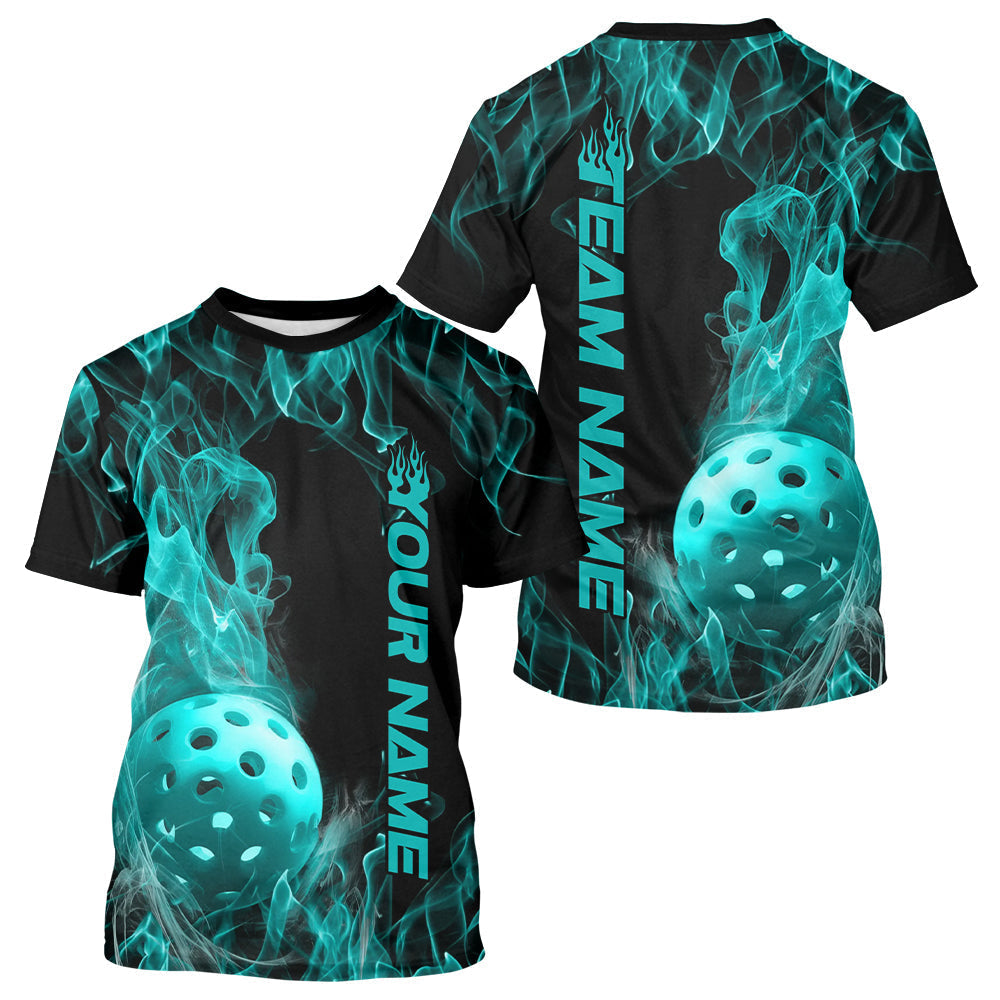 Blisscorners Custom Blue Flame Pickleball Polo Shirts For Men, Fire Pickleball Jerseys Team Uniform LM2206