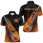 Blisscorners Custom Ice And Fire Pickleball Shirt, Flame Pickleball Polo Team Shirts For Men LM2206