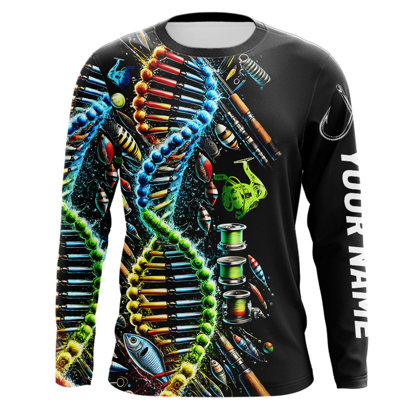 Blisscorners Colorful Fishing DNA Fishing Tools Custom Long Sleeve Tournament Fishing Shirts LM0607