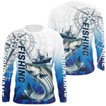 Blisscorners Custom Striped Bass Fishing Saltwater Long Sleeve Performance Shirts LM0607