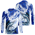 Blisscorners Blue Camo Anchor Custom Sailfish Saltwater Kid Long Sleeve Performance Fishing Shirts LM0607